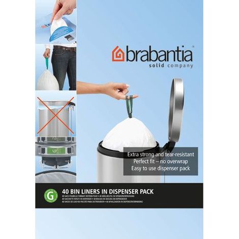 Brabantia PerfectFit Bags G 23-30 litre Dispenser Pack of 40 bags (1/4)