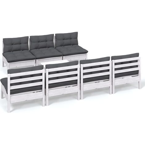 Maison Exclusive - 8-tlg. Garten-Lounge-Set mit Anthrazit Kissen (1/5)