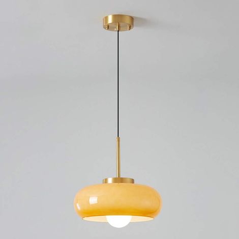 SVKBJROY Lumière suspendue en verre orange, éclairage pendant de couloir de couloir pour la cuisine, 28cm (1/5)
