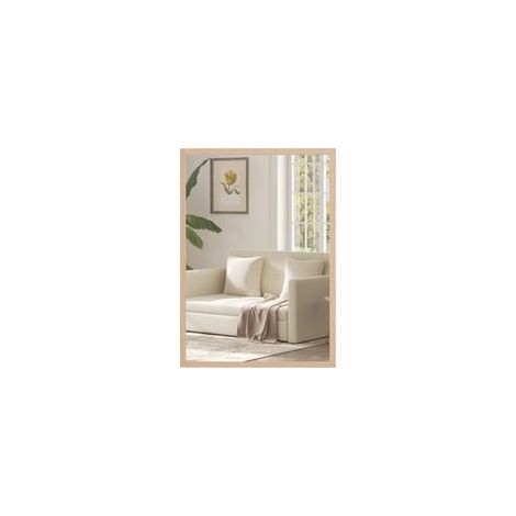 Rechteckiger Wandspiegel 50 x 70 cm, Holzrahmen, ideal für Badezimmer, Wohnzimmer oder Schlafzimmer, Naturholz