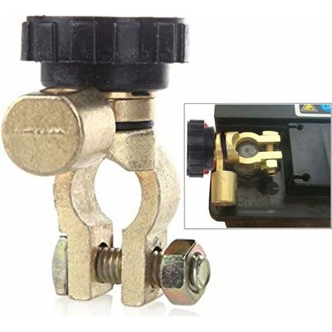 Coupe-batterie rotatif à 360 degrés – Alliage de zinc plaqué laiton – Pour batteries Top Post 15-17 mm – 2 pièces (1/5)