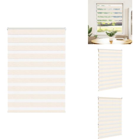 Zebrarollo Marmorbeige 100x150 cm Stoffbreite 95,9 cm Polyester - Zebra-Jalousie - Zebra-Jalousien - Zebra-Rollo - Doppelrollo (1/5)