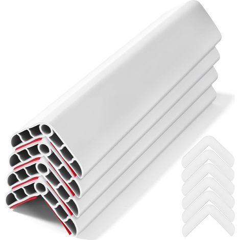 Lot de 4 protections, pièces, soupe, bords tranchants, 1 long, blanc-Karteo (1/4)