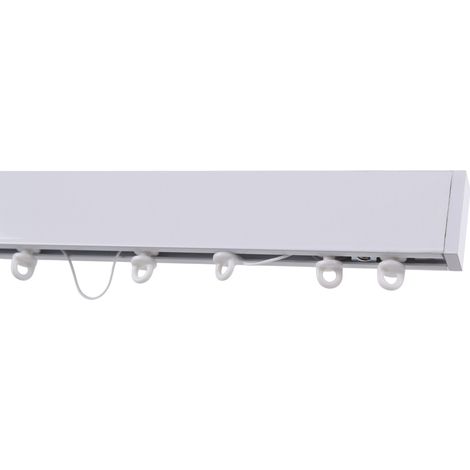 Kit rail à rideau Wave décoratif blanc 150 cm pour plafond section 15x35 mm – Boulet