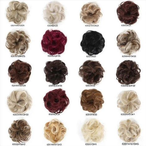 Lockiger, unordentlicher Dutt, volles und welliges Haargummi-Beige (1/3)