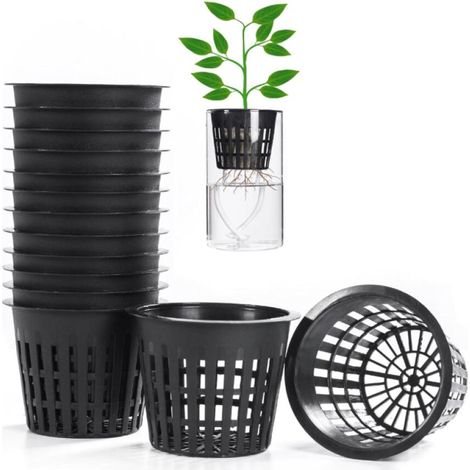 12 Pcs Paniers Hydroponiques Plastique Pot Plantation Hydroponique Pots hydroponie Réutilisable Panier Plante Aquatique pour Culture hydroponique aéroponique, hydroponie Plantation de légumes (1/5)