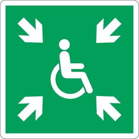 Panneau abri d’urgence ISO 7010 - Materiel: Aluminum photoluminescent - Taille: 120x120mm
