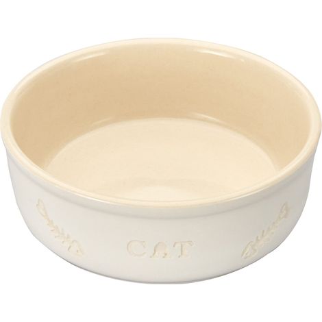 Nobby Ciotola in Ceramica per Gatti Cat Bianco/Beige, Ø 13,5 x 5 cm, 0,25 l. (1/3)