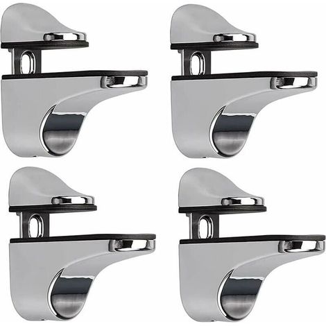 Adjustable Glass Shelf Brackets, 4 Pcs Glass Shelf Supports, Wall-Mounted Glass Clamps, Glass Shelf Supports, for Glass Shelves