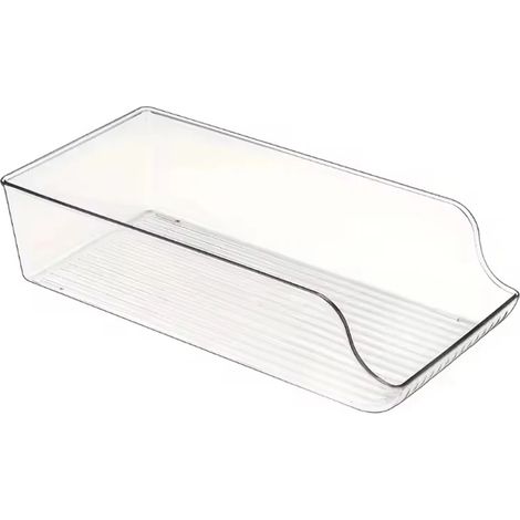 Distributeur de canettes (1 niveau) pour réfrigérateur, organisateur de boissons empilable, bacs de rangement en plastique transparent pour réfrigérateur (1/5)