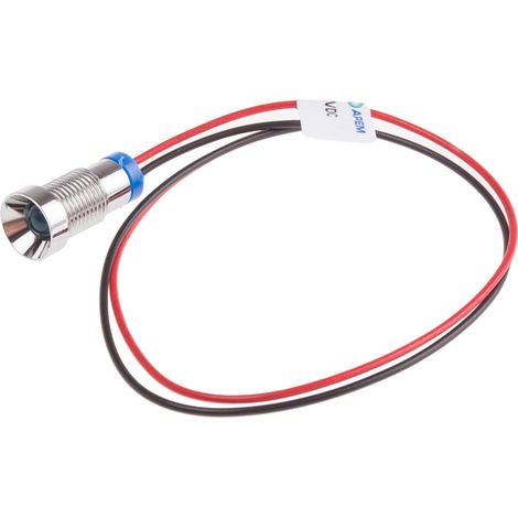 Voyant LED lumineux Bleu RS PRO, dia. 8mm, 2V c.c., IP67 ( Prix pour 1 )