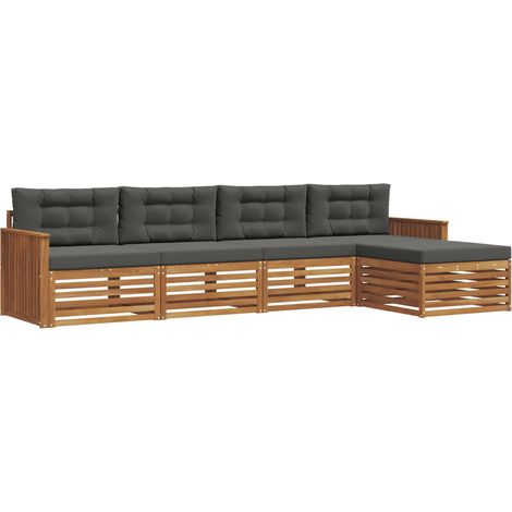 Outdoor Sofa Set 5 pcs Natural and Anthracite vidaXL (1/5)