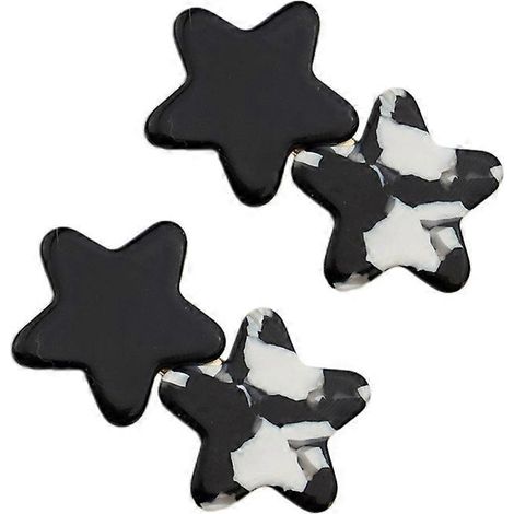 Broche géométrique acrylique Y2K étoile, pince à cheveux colorée élégante, barrette tendance pour coiffure rétro et moderne. (1/4)