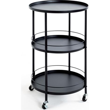Desserte de Cuisine Design "Baro" 75cm Noir (1/3)