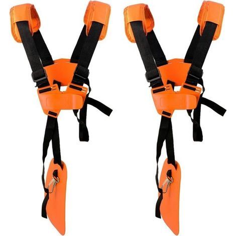 2 Sangles d'épaule réglables inclus -Harnais pour Débroussailleuse pour Tondeuse, pour Débroussailleuse KM, STIHL FS(Orange) (1/5)