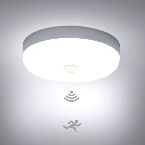 18W Plafonnier LED Detecteur de Mouvement, Lampe Plafond avec Capteur Intérieur, Luminaire Plafonnier Automatique, pour Hublot, Couloir et Cave, 220V Motion Sensor Rond Ceiling Lights Indoor (1/5)