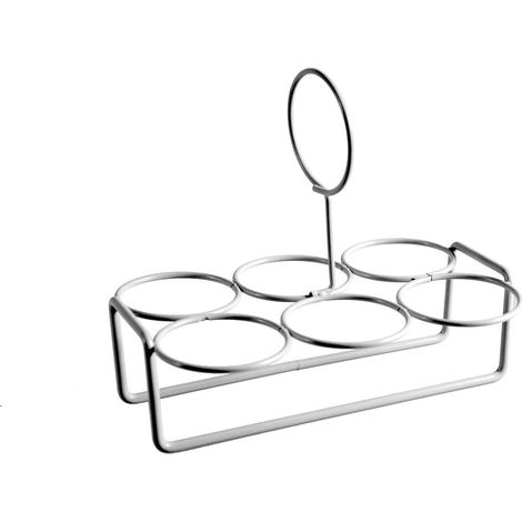 Coquetier Support pour 6 Oeufs en Métal Gris Argenté pour Table et Cuisine 15,5 x 13,5 cm - PANGIVO (1/2)