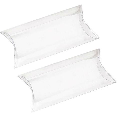 50 boîtes à bonbons transparentes en PVC en forme d'oreiller, idéales pour les fêtes et les mariages. Boîtes à chocolats et sachets à bonbons.-9.00X7.00X2.50CM-White
