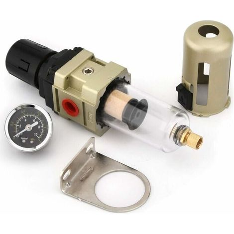 Séparateur d'eau Détendeur Régulateur d'air comprimé pour compresseur d'air comprimé, avec écran métallique, filtre 3/8 pouce (1/3)