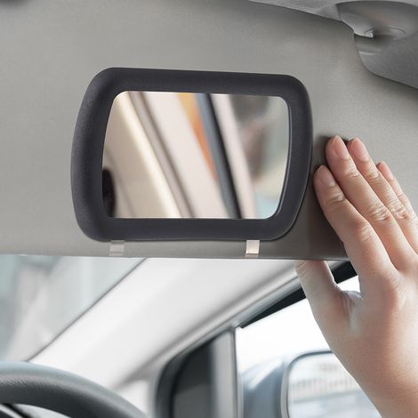 Car sun visor vanity mirror, passenger side sun visor dressing mirror, car interior decoration clip-on rearview mirror (1/4)
