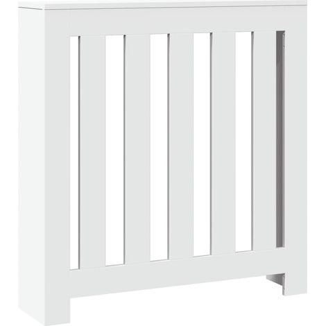 Cache-radiateur blanc 78x20x82 cm bois d'ingénierie