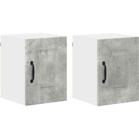 Meuble mural de cuisine,Armoire de cuisine 2 pcs Gris béton 30 x 31 x 40 cm CFW36137 (1/5)