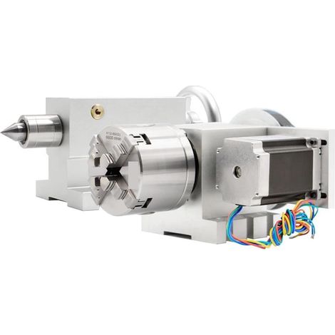 Moteur pas à pas 4 mâchoires 80 mm 4e axe + taillon CNC Diviser l'axe de rotation de la tête / un kit d'axe for mini CNC Routeur / graveur de travail du bois de travail Pour routeur de tour de fraiseu (1/5)