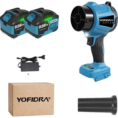 Souffleur à turbine, fonctionnement sans fil, moteur sans balais, Ensemble de batteries 2x928VF (1/2)