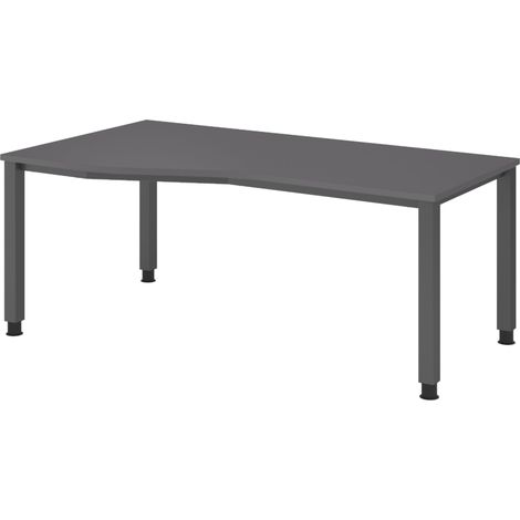 bümö Schreibtisch Serie-Q Gestell: Graphit Freiform: 180 x 100 cm