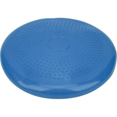 Coussin gonflable épais pour le yoga, la gym, le fitness, le massage et l'équilibre - Bleu - Diamètre 34 cm (1/5)