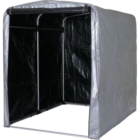 [NON UTILIZZATO] Garage per biciclette HHG-449, garage tagliaerba tenda, alluminio protezione UV impermeabile 201x157x201cm, silver