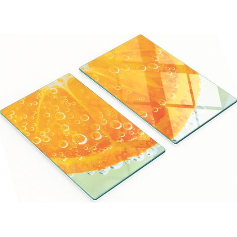 Tablas de cocina de vidrio templado con gr谩ficos de agua naranja 2x30x52 cm