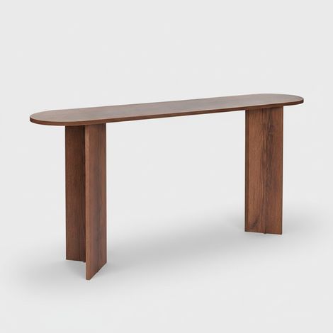 Consolle ingresso design minimal ovale Sira - Marrone Noce