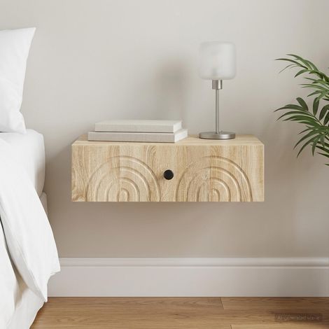 vidaXL Table d'appoint murale Chêne Sonoma 59 x 34,5 x 17 cm (1/5)