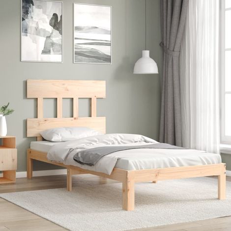 Estructura de cama con cabecero madera maciza vidaXL (1/5)