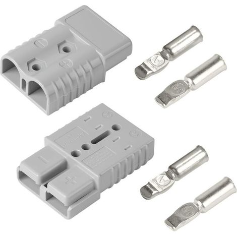2 Stück Anderson 175A 600V-Stecker, Schnellkupplungs-Batteriestecker, Hochstromstecker für Autos, Wohnwagen, Boote, Solaranlagen, Grau (1/5)