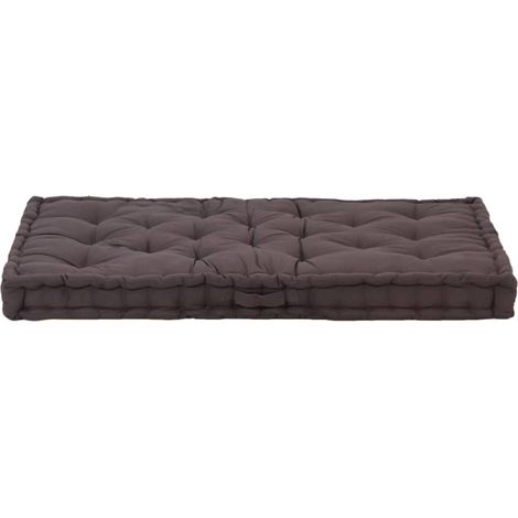 INLIFE Coussin de plancher de palette Coton 120x80x10 cm Anthracite (1/5)