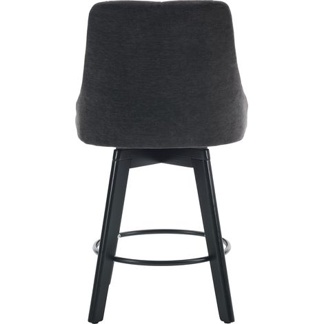 Tabouret de bar moderne avec dossier, tabouret de cuisine rembourré en tissu avec repose-pieds, lot de 2 tabourets hauts gris pour comptoir, îlot de cuisine, bar et salle à manger (1/5)