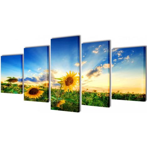 Bilder Dekoration Set Sonnenblumen 200 x 100 cm vidaXL