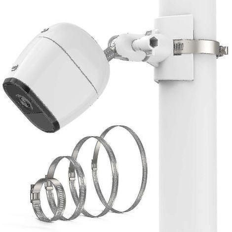 Support de mât universel pour caméras de sécurité Arlo Pro 4, Arlo Pro 3, Arlo Pro 2, Eufycam 2c, Eufycam 1 et 2, Eufycam E, Arlo Ultra et Ultra 2 (blanc - 1 unité) (1/5)