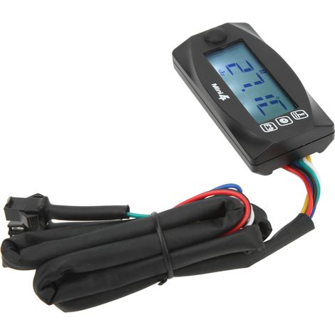 Manomètre 4 en 1 pour moto : tension, température, heure, température d'eau, température d'huile, DC12V, universel, M20x1.0 (1/5)