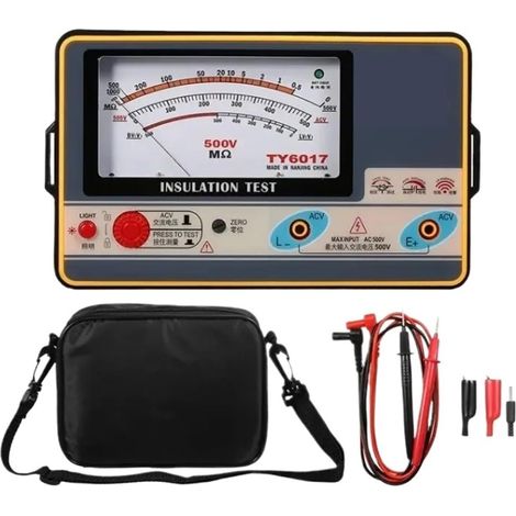Testeur de résistance d'isolement Ohmmètre numérique Testeur d'isolement Mégohmmètre 0-2000MΩ 100V/250V/500V/1000V Mégohmmètre(TY6017) (1/5)