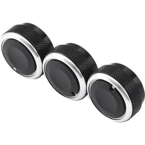 Lot de 3 boutons de climatisation A/C pour Ford Focus, noir