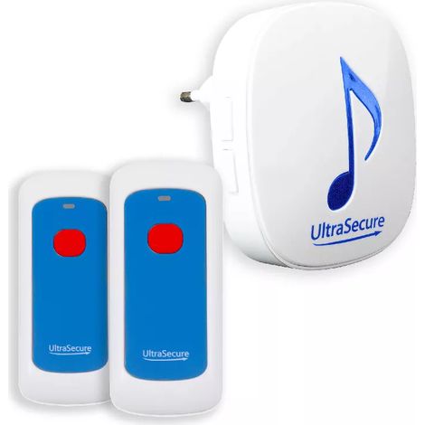 Alerte panique 600 mètres sans-fil - 2 boutons SOS & Carillon longue portée 35 mélodies volume réglable flashs (DA600+) (1/5)