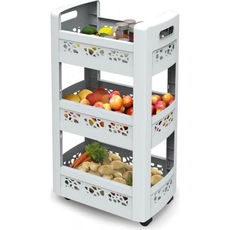 Resserre mobilo modulable 3x11L - 4 roulettes 360° - Blanc - 29 x 45 x H 79 cm - Livraison gratuite (1/5)