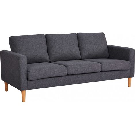 Divano 3 Posti Ramsey 180x73x82 h cm in Tessuto Grigio scuro (1/5)
