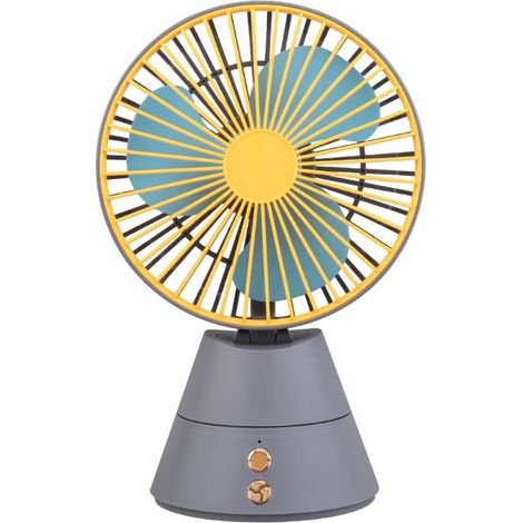 Ventilateur de bureau oscillant USB - gris, rechargeable, convient aux chambres d'étudiants, aux tables de chevet, aux petits bureaux, etc.