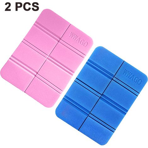 Lot de 2 coussins de siège en mousse pour la randonnée, pliables, imperméables et ultralégers. Idéal pour le camping, les pique-niques, la randonnée, le trekking et les stades. Convient aux adultes et (1/5)