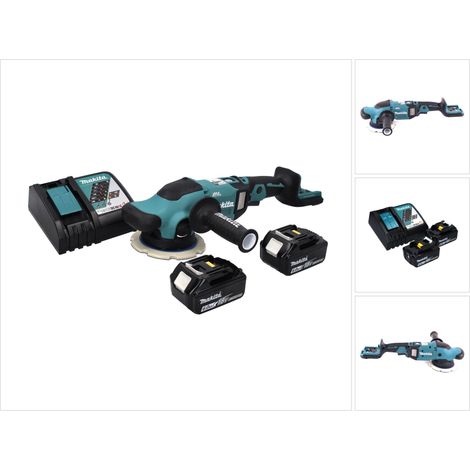 Makita DPO 600 RG Akku Exzenterpolierer 18 V 150 mm XPT Brushless + 2x Akku 6,0 Ah + Ladegerät