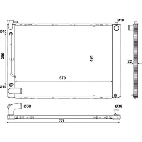 Radiateur, refroidissement du moteur NRF 53974 LEXUS 160410A290 160410A291